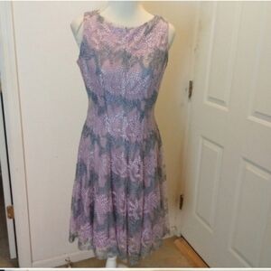Glamour by Gabriella Skye, size 8, beautiful fully embroidered midi dress